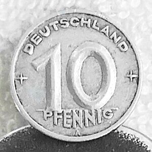 Circulated 1948 German 10 Pfennig Deutschland Coin Made of Aluminum!!